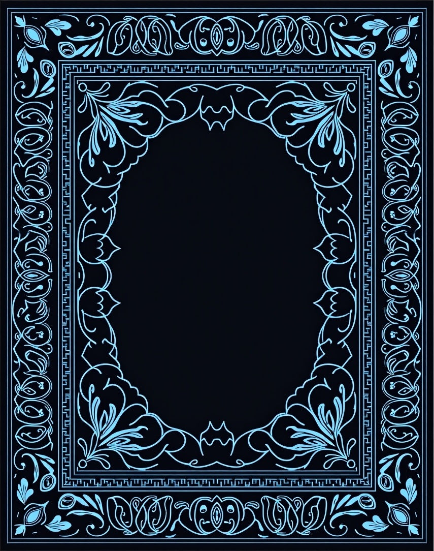 Elegant Floral Oval Border Design Rug