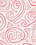 Coral Swirls And Geometric Dots Rug