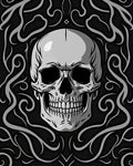 Gothic Skull Swirls Pattern Rug