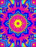 Vibrant Psychedelic Starburst Design Rug
