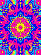 Vibrant Psychedelic Starburst Design Rug