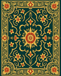 Intricate Floral Medallion Patterned Rug