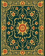 Intricate Floral Medallion Patterned Rug