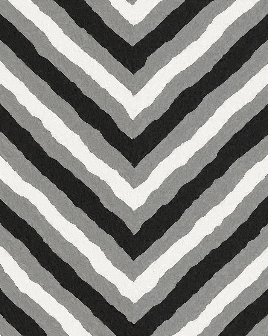 Monochrome Chevron Stripes Design Rug