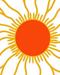 Bold Sunburst Orange Yellow Design Rug