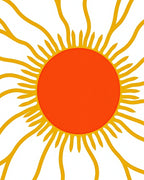 Bold Sunburst Orange Yellow Design Rug