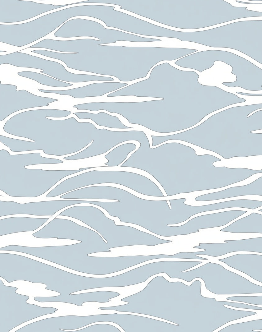 Wavy Pattern With Light Blue Hues Rug