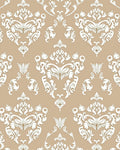Cream White Ornate Damask Lace Rug