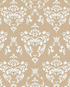 Cream White Ornate Damask Lace Rug