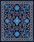Elegant Floral Swirl Scroll Pattern Rug