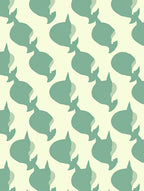Whale Patterned Repeating Design Rug