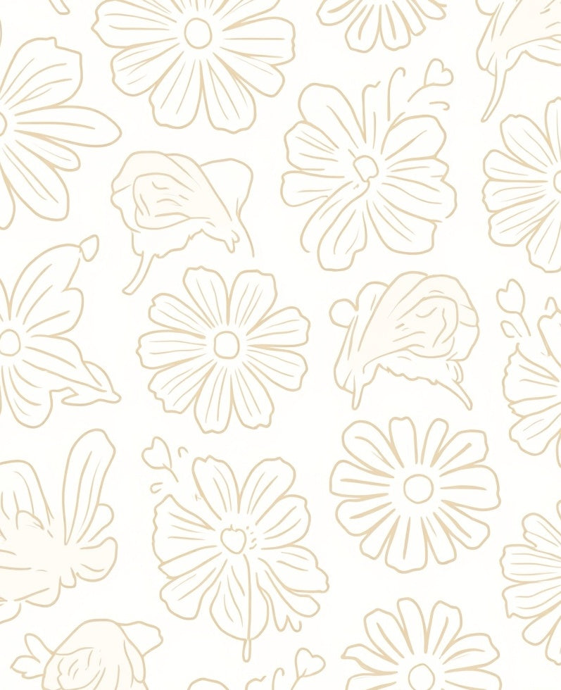 Minimalist Floral Outline Rug