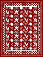 Crimson White Geometric Floral Medallion Rug