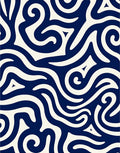Abstract Swirl Navy Design Rug