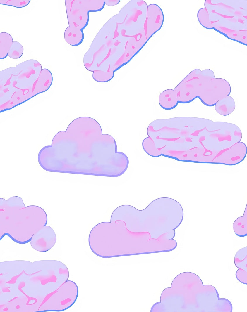 Pink Cloud Pattern Design Rug