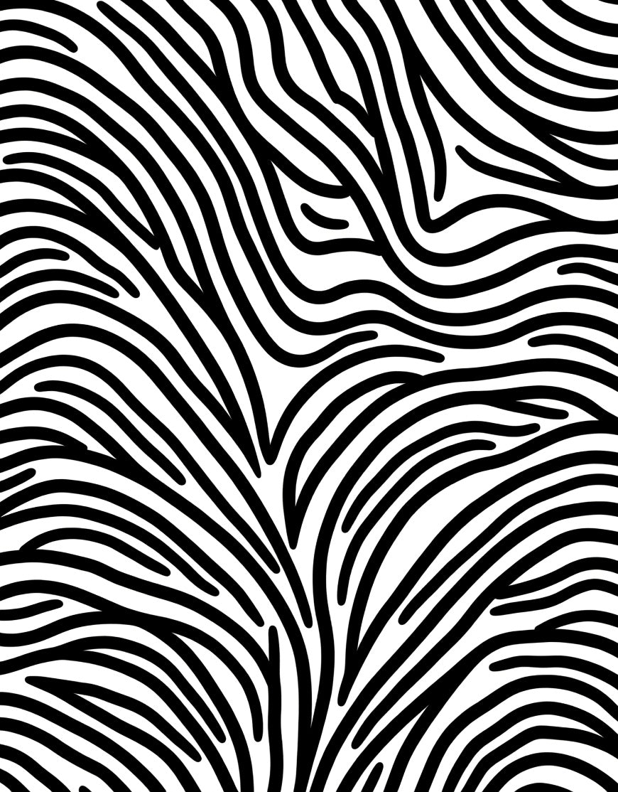 Bold Black White Wavy Stripes Rug