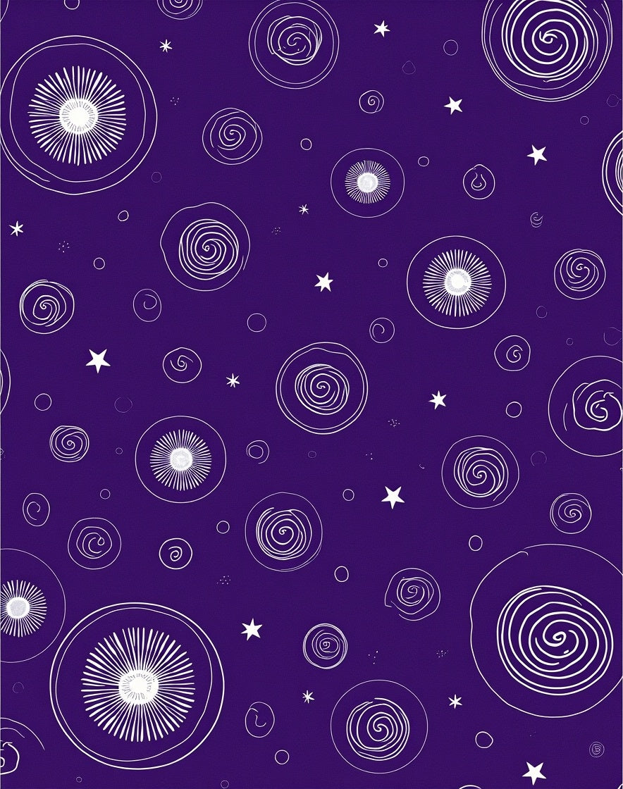 Cosmic Circles and Star Pattern Rug