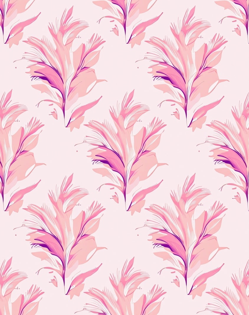 Abstract Pink Purple Floral Pattern Rug