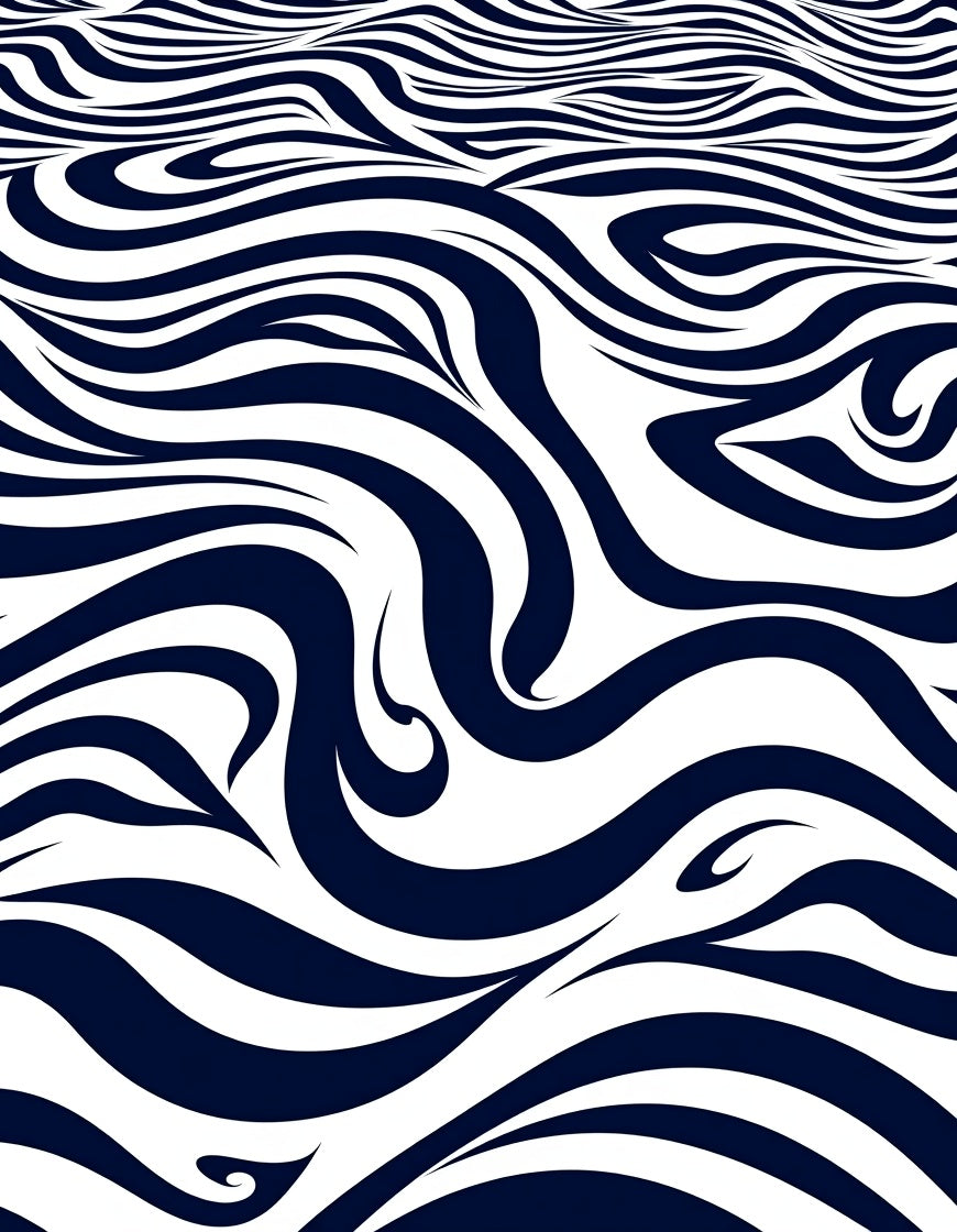 Abstract Dark Wave Pattern Rug