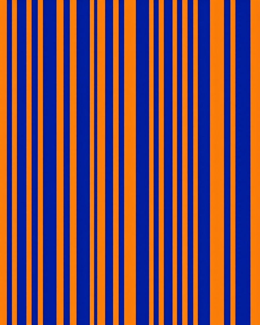 Bold Blue Orange Stripe Pattern Rug