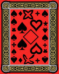 Playing Card Symbols Red Border Rug