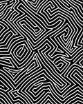 Bold Black White Labyrinth Pattern Rug