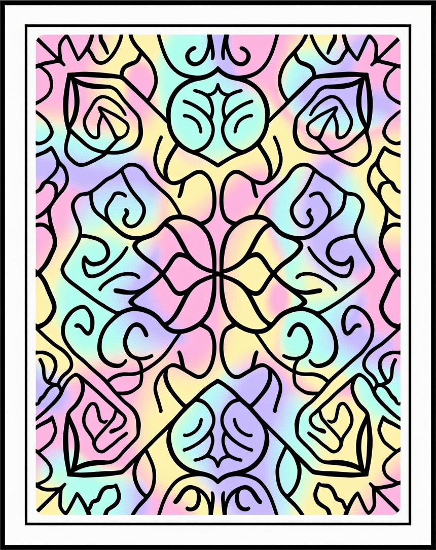 Abstract Kaleidoscope Pastel Pattern Rug