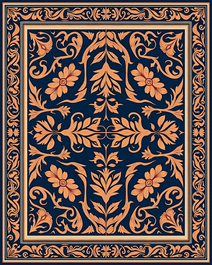 Classic Floral Swirls Pattern Rug
