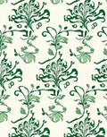 Green Floral Vine Pattern Rug