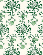 Green Floral Vine Pattern Rug