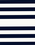 Classic Navy White Horizontal Stripes Rug