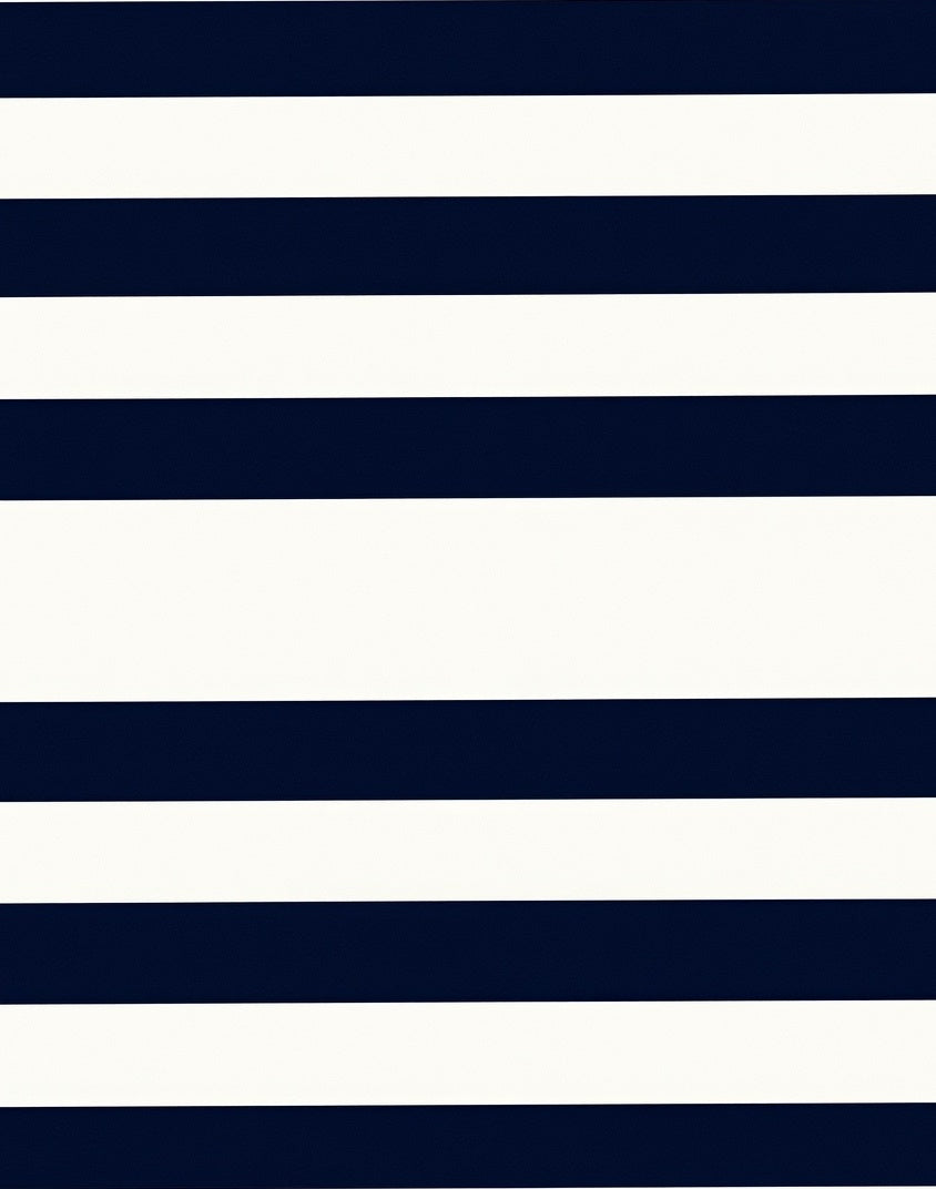 Classic Navy White Horizontal Stripes Rug
