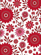 Bold Floral Pattern with Red Accents Rug