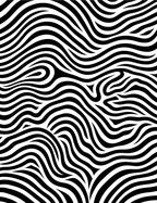Bold Black White Wavy Stripes Rug