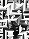 Abstract Black White Maze Art Rug