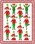 Festive Red Green Elf Repeating Pattern Rug