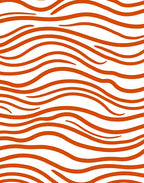 Orange Wavy Striped Pattern Rug