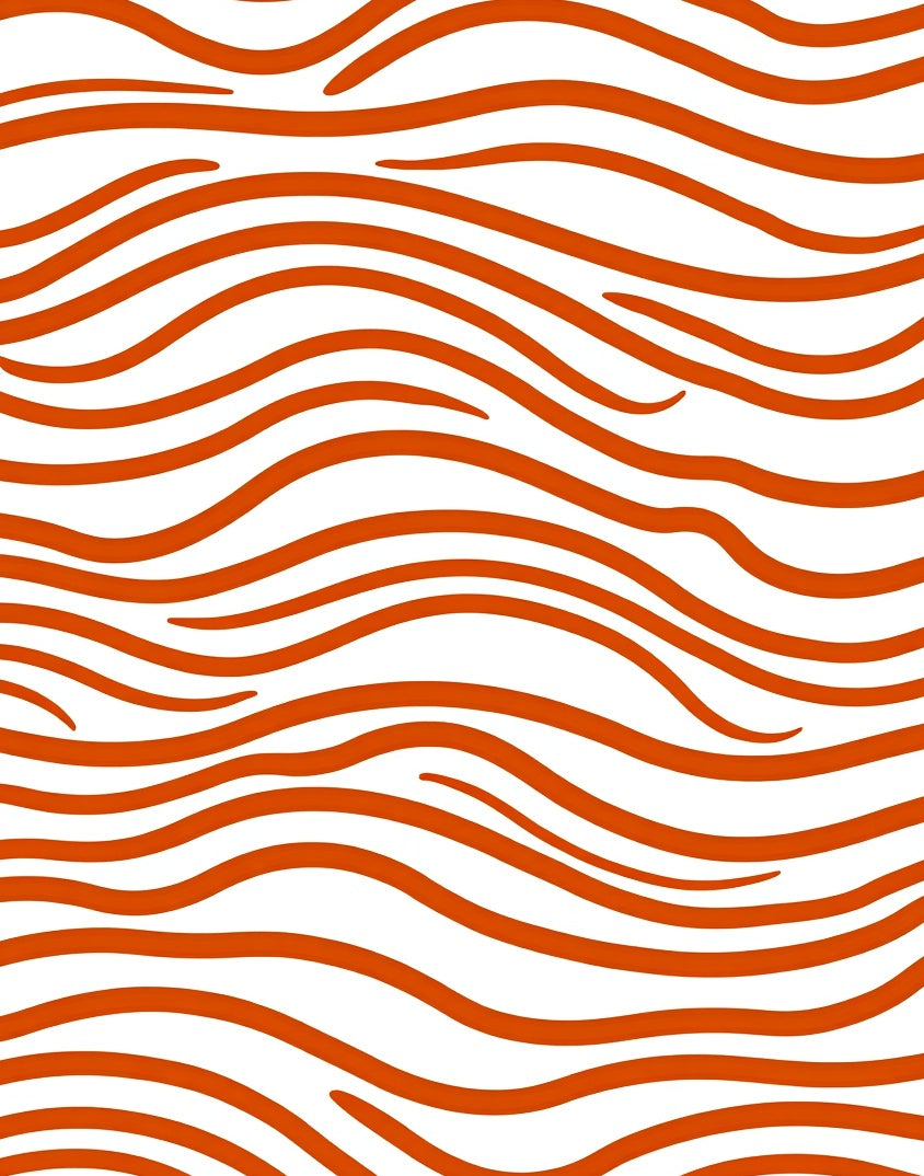 Orange Wavy Striped Pattern Rug