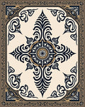 Elegant Black Gold Abstract Floral Rug