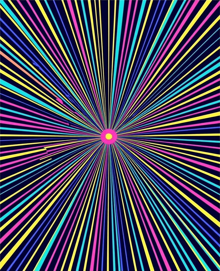 Retro Sunburst Neon Psychedelic Rug