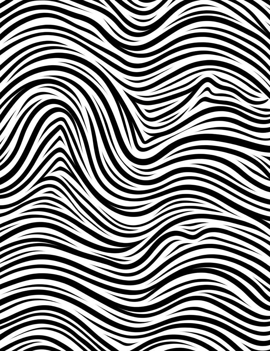 Monochrome Wave Pattern Design Rug
