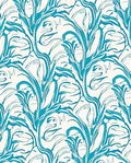 Aqua Flowing Vine Nouveau Pattern Rug