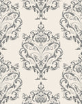 Elegant Gray Damask Ornament Pattern Rug