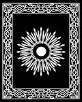 Intricate Sunburst with Geometric Frame Rug