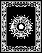 Intricate Sunburst with Geometric Frame Rug