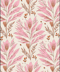 Pink Floral Botanical Pattern Rug
