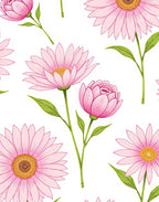 Pink Daisy Floral Pattern Design Rug