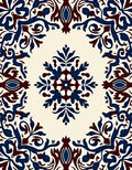 Classic Floral Medallion Indigo Rug