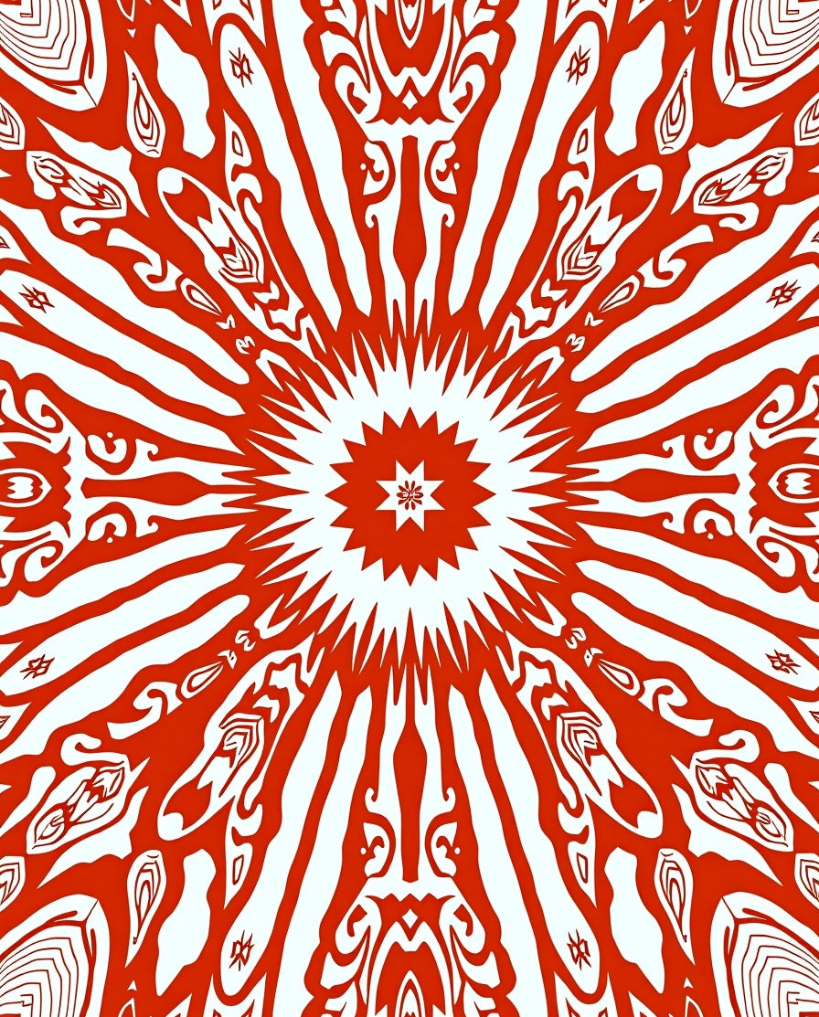 Vibrant Radial Symmetry Pattern Rug