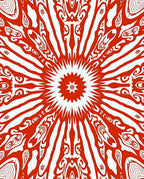 Vibrant Radial Symmetry Pattern Rug